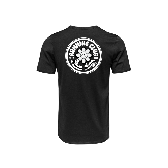 T-shirt noir unisexe run club flower