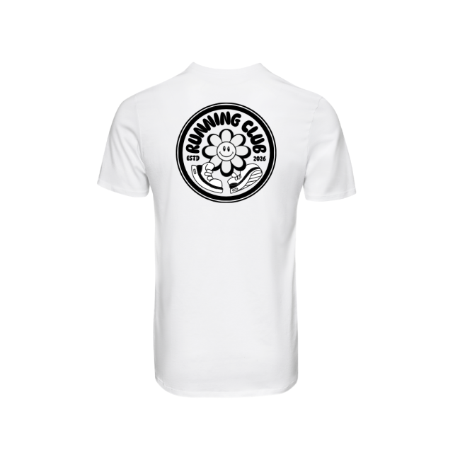 T-shirt blanc unisexe run club flower